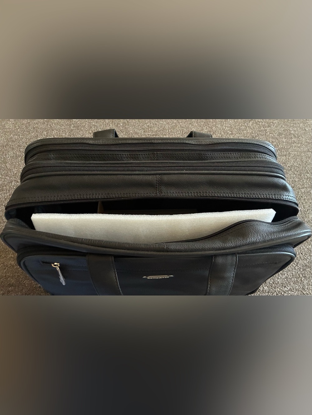 SAMSONITE NEW Classic Expandable Leather Brieftcase Black - Picture 7 of 7